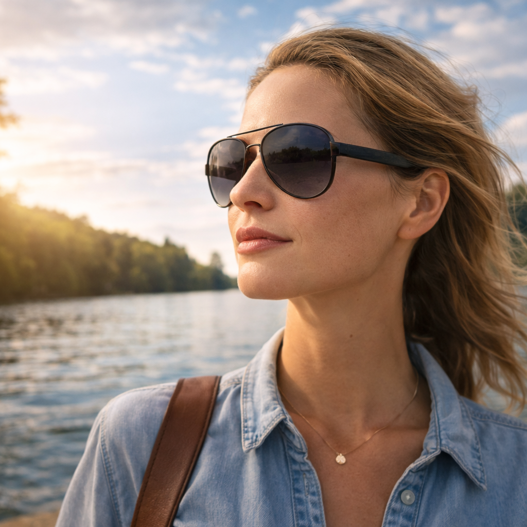JooJoo "Horizon" Women's Bamboo Sunglasses | Polarized, Everyday Sun Protection