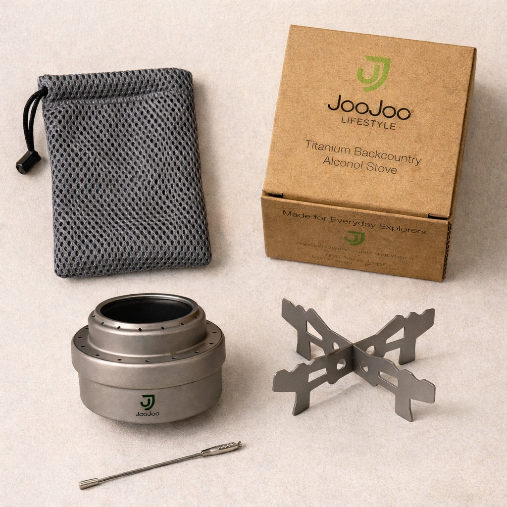 JooJoo Ultralight Titanium Alcohol Stove | Minimal Backcountry Cooking