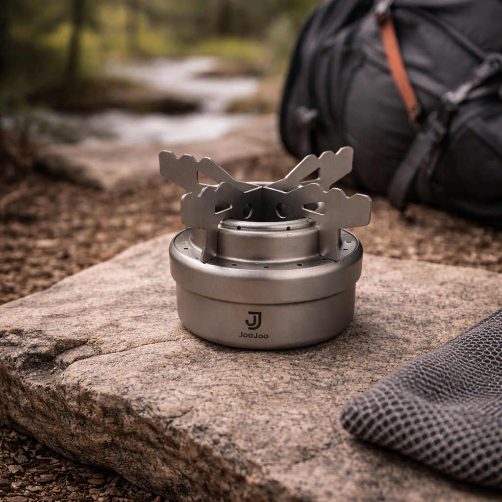JooJoo Ultralight Titanium Alcohol Stove | Minimal Backcountry Cooking